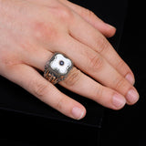 Handmade Genuine Turquoise Men's Ax Ring - Vintage 925 Sterling Silver Ring with Micro Sapphire Gemstone- Men's Turquoise Rings - Birthday Gifts — image 6