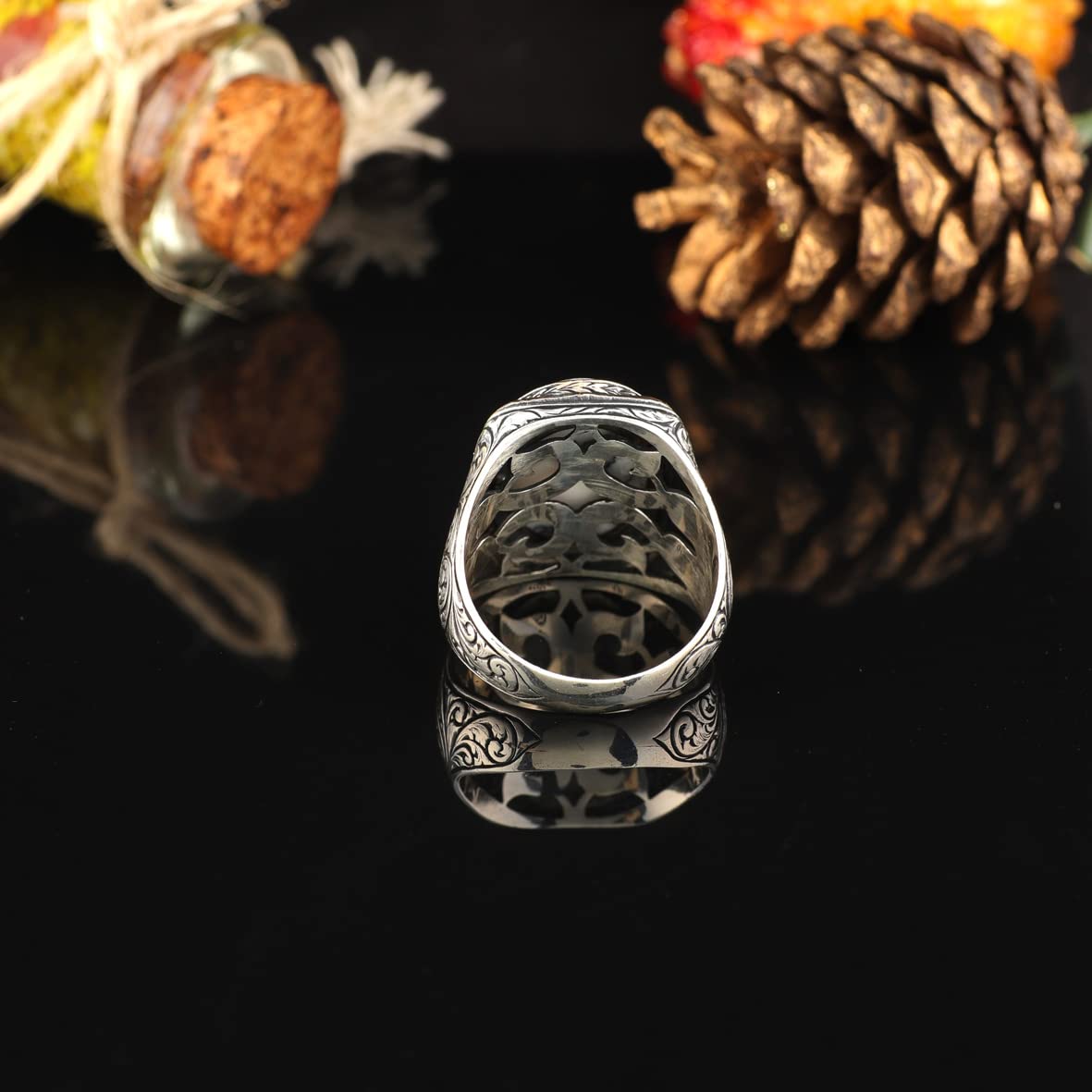 Turquoise Stone Men Silver Ring