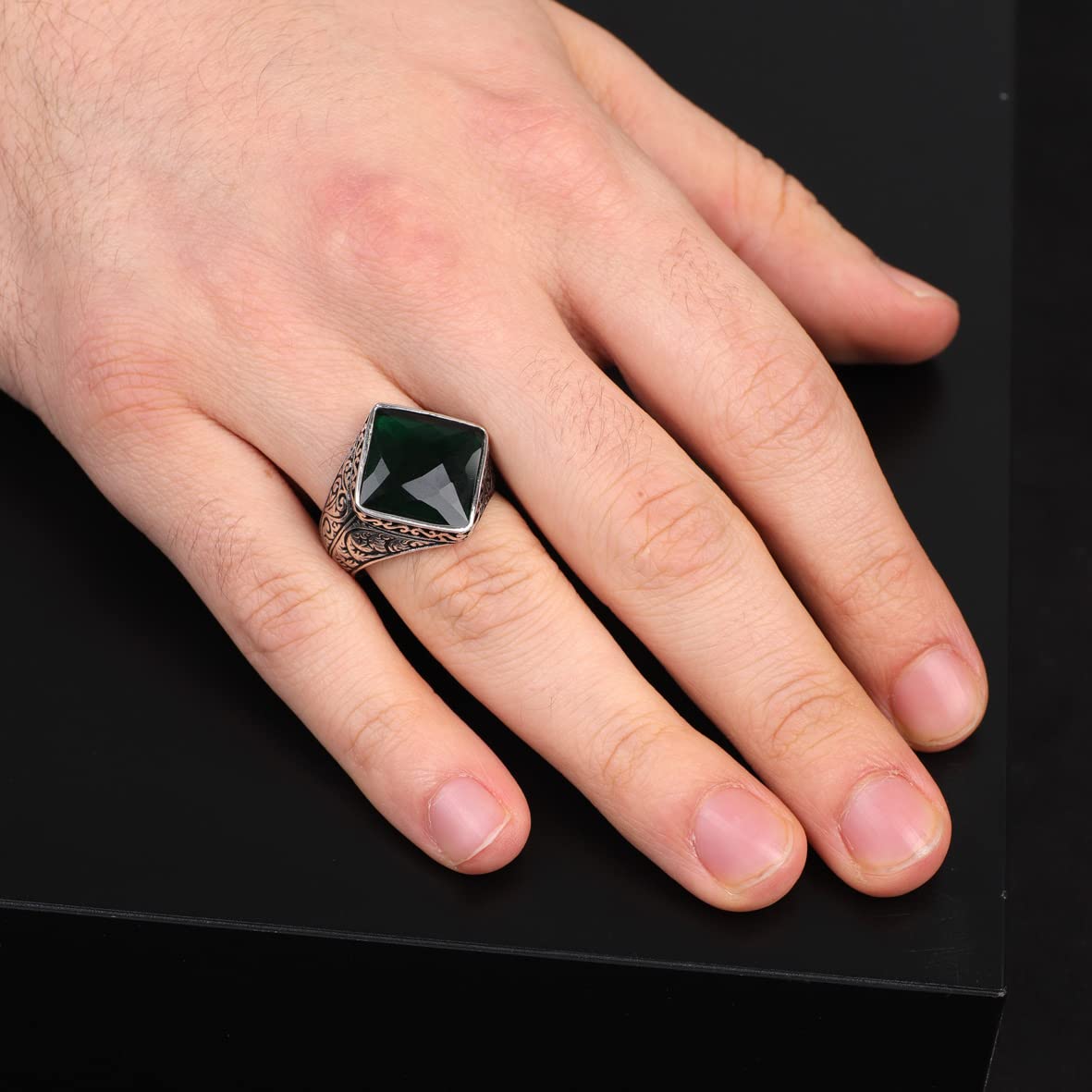 925K Sterling Silver Jade Ring