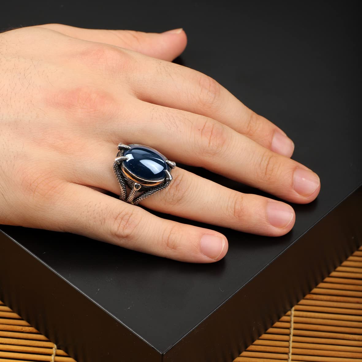 Men Blue Stone Ring