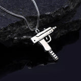 Mens Silver Chain Necklace with Uzi Gun Pendant - Stylish Sterling Silver Gun Necklace for Men - Birthday Gifts — image 2