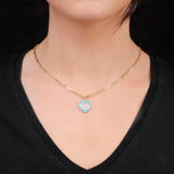 Sterling Silver Heart Necklace with Zircon Stone for Women - Gold Plated Heart Necklace: Aesthetic Charm - Cute Heart Necklace with Zircon Stone in Gold Jewelry — image 3