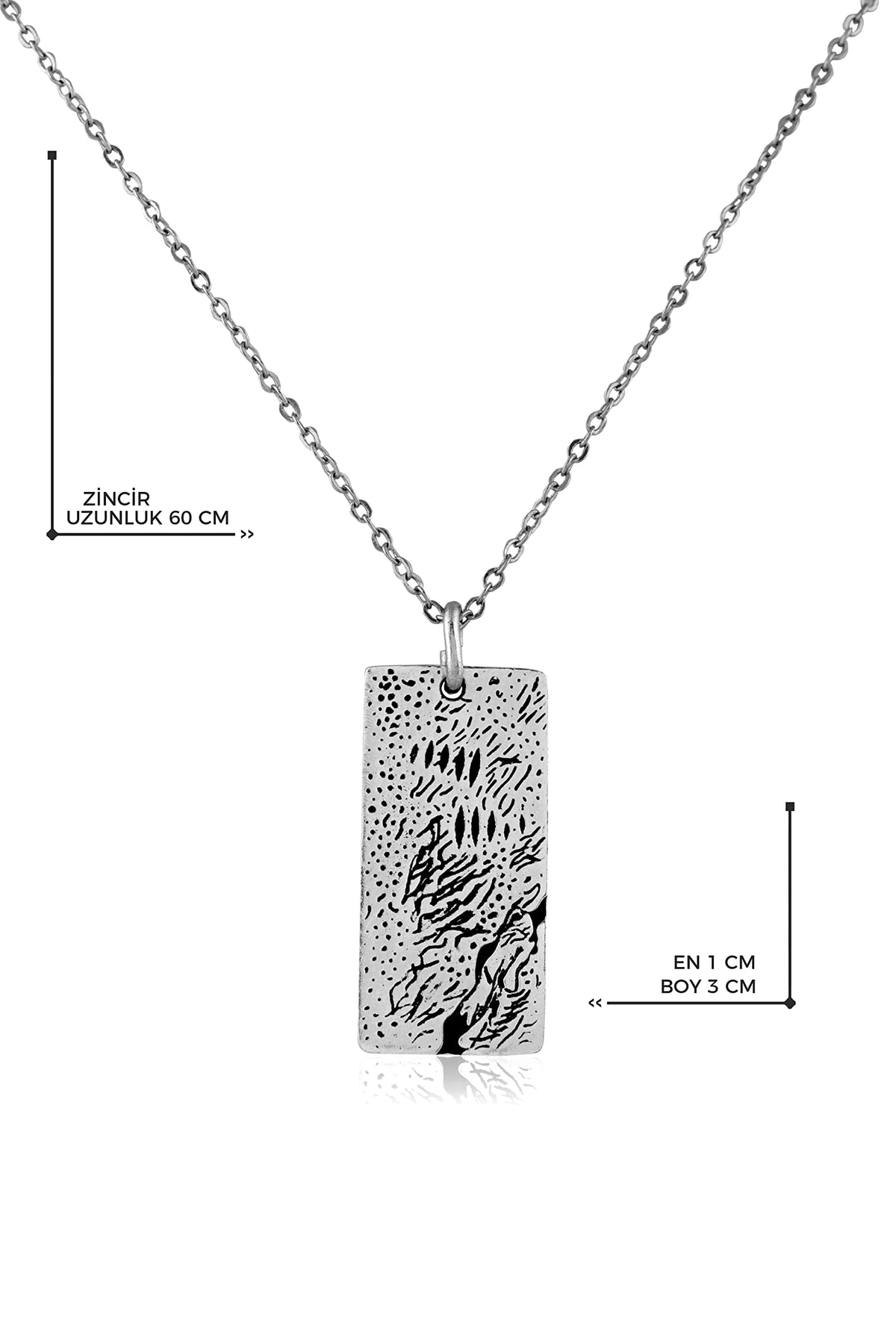 Men's Silver Plated Rustic Curb Chain Box Chain Necklace