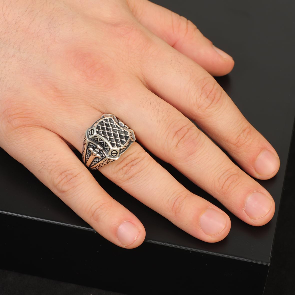 Sword Signet Ring Gothic Ring Statement Ring Vintage Ring Pinky Ring Sterling Silver Gift for Him Jewelry