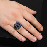 Vintage Blue Tiger Eye Ring for Men — image 2