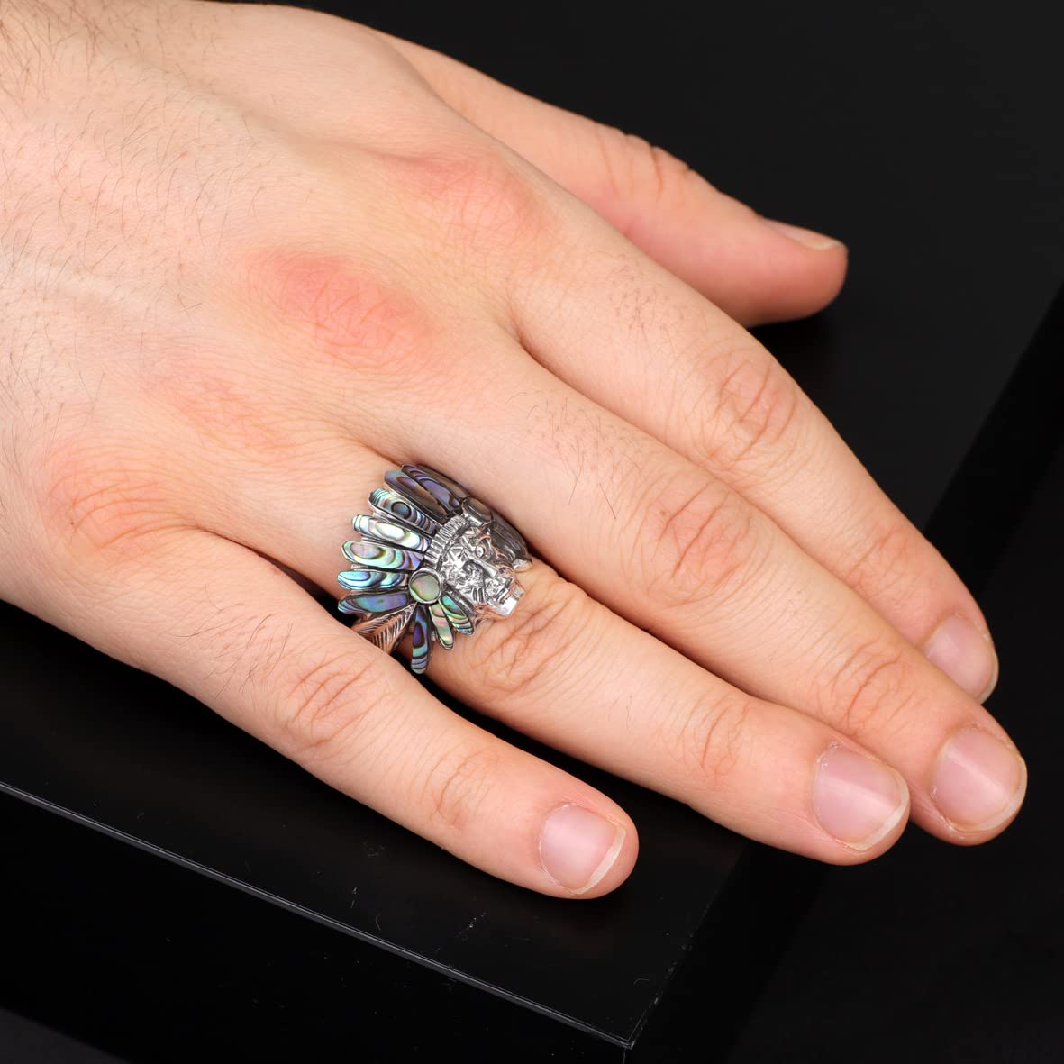 American Indian Chief Handmade Silver Men Ring