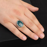 Vintage Jade Ring for Men – Oval Stone — image 2