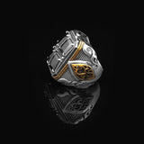 Black Onyx Ring Ottoman Style Large Statement Ring Vintage Sterling Silver Chunky Silver Gemstone Ring — image 4