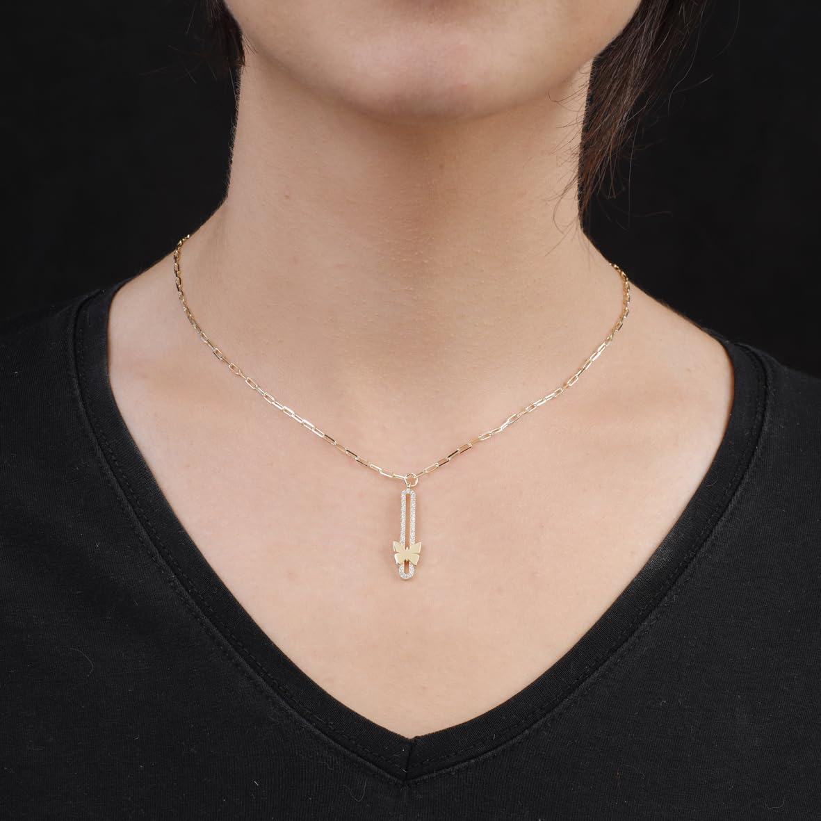 Cute Butterfly Necklace in Gold Jewelry - Gold Plated Sterling Silver Necklace with Butterfly Charm - Aesthetic Jewelry Delight - Birthday Gifts for Women