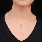 Sterling Silver Lock Necklace with Zircon Stone for Women - Lock Necklace with Zircon Stone in Gold Jewelry for Women - Cute Lock Necklace featuring Zircon Stone in Aesthetic Jewelry — image 3