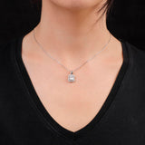 Sterling Silver Baguette Necklace - Sterling Silver Aesthetic Jewelry for Women - Cute Baguette Necklace in Sterling Silver — image 3