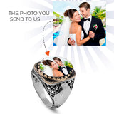 Handmade 925 Sterling Silver Personalized Rings - Custom Photo Ring with Name Engraving — image 1