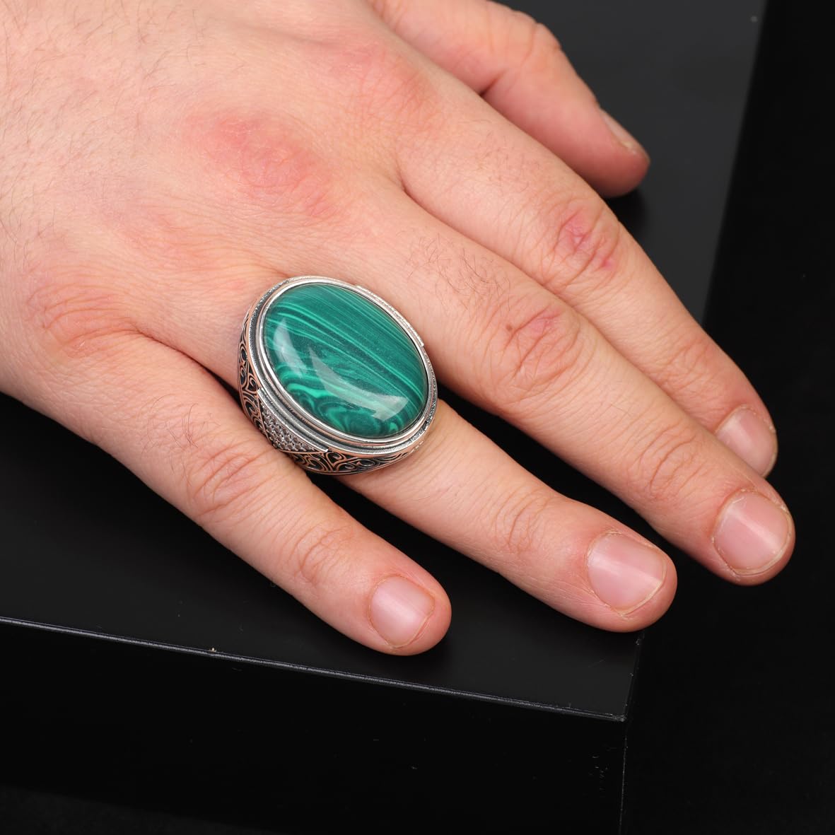 Malachite Ring for Men