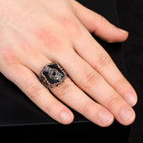 Black Onyx Ring with Vibrant Ottoman-Inspired Patterns — image 6