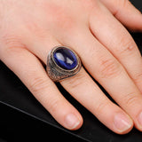 Handmade Blue Tiger Eye Men's Ring - 925 Sterling Silver Gemstone Jewelry with Silver Polishing Cloth Gift - Rings for Men — image 2