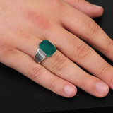 Vintage Ottoman Jade Signet Ring for Men – Sterling Silver Pinky Ring — image 2