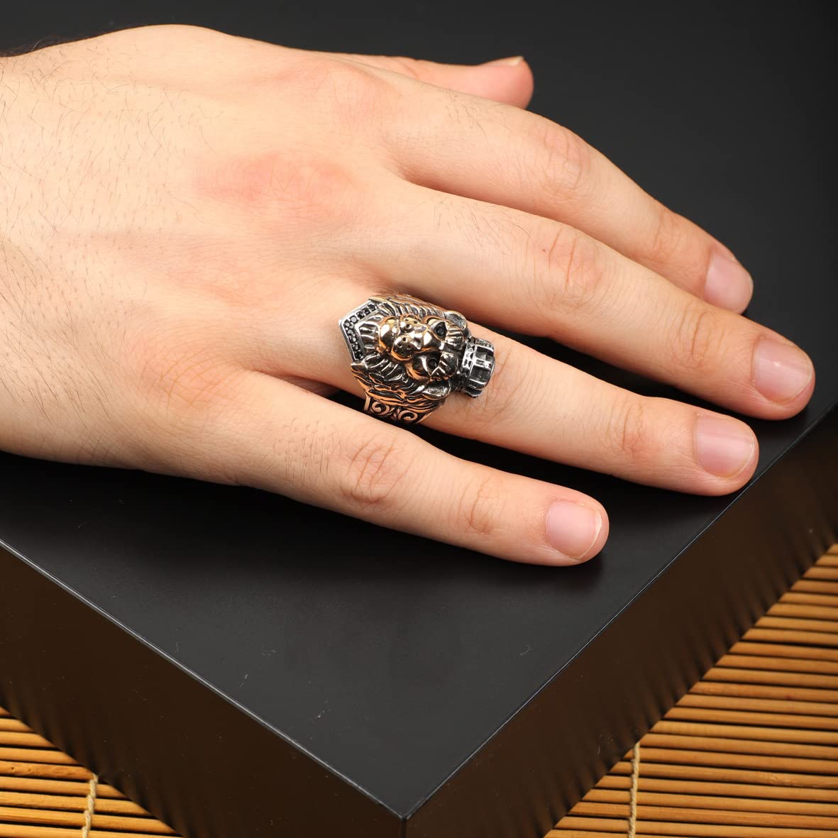 925K Sterling Silver Lion Ring
