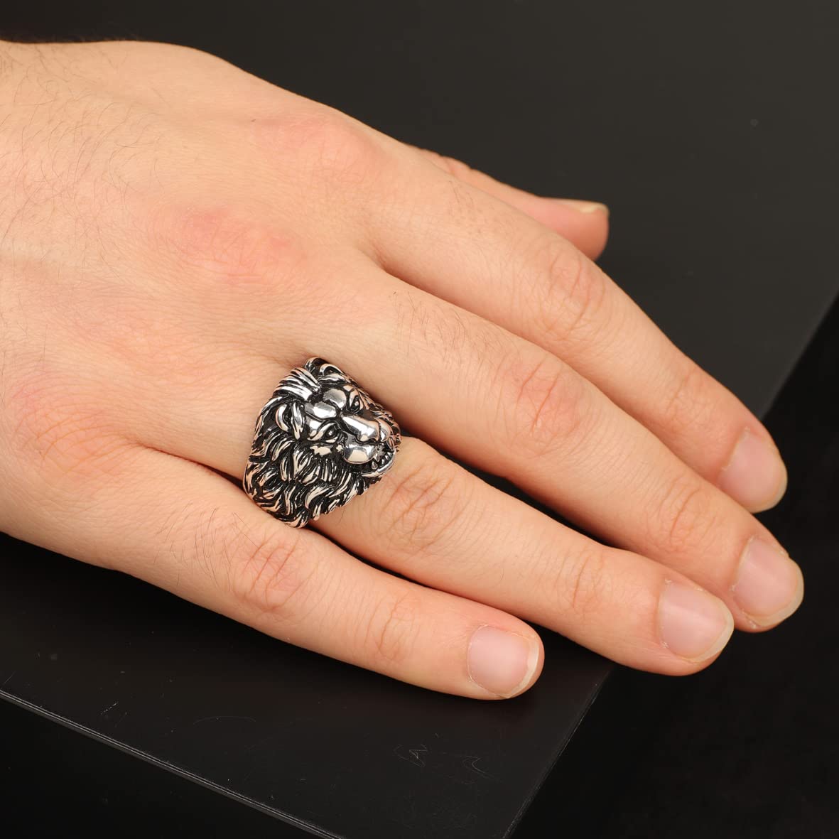925K Sterling Silver Lion Ring