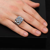 Men's Sapphire Ring - Rotating Design in 925 Sterling Silver - Men's Rotating Sapphire Ring - Birthday Gifts — image 6