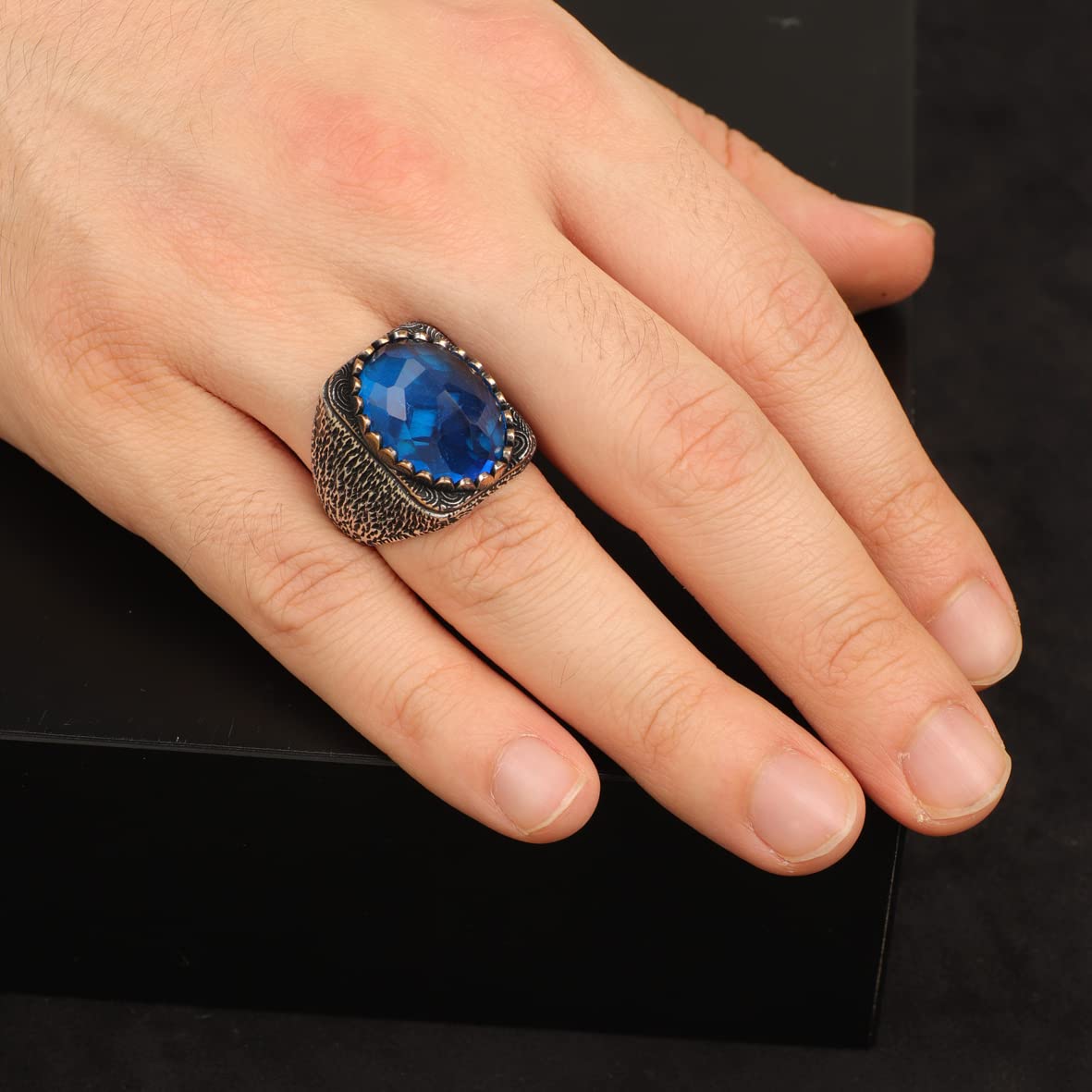 Blue Sapphire Ring Mens