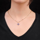 Four-Leaf Clover and Heart Pendant Sterling Silver Gold Plated Necklace - Aesthetic Jewelry - Sterling Silver Gold Plated for Women - Birthday Gifts for Women — image 3