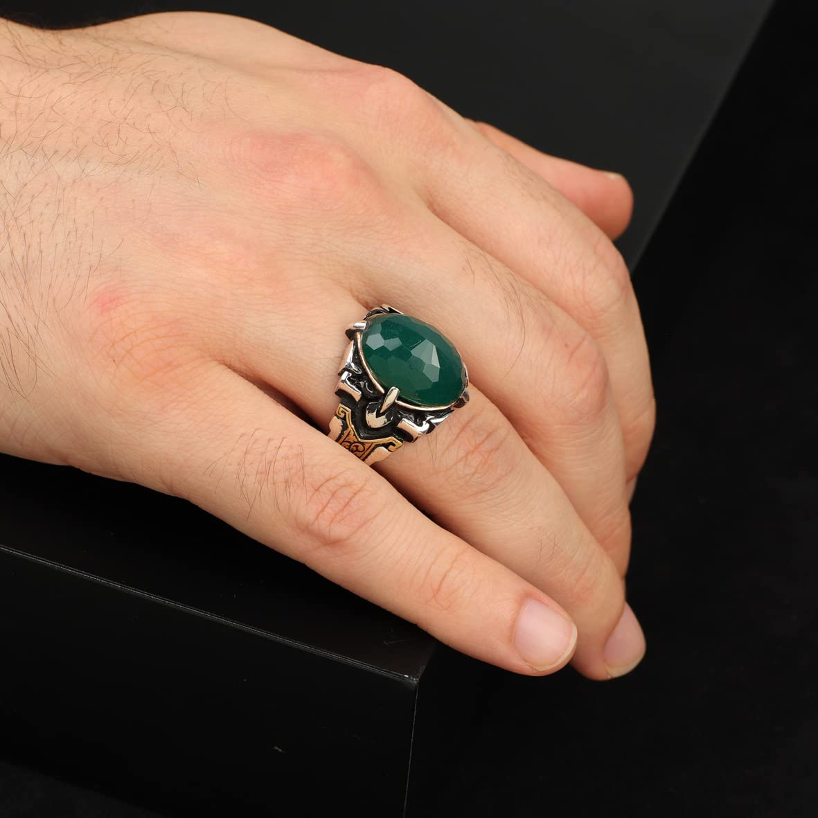 925K Sterling Silver Jade Ring