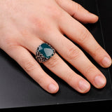 Handmade Jade Ring for Men - 925 Sterling Silver Gemstone Men's Jewelry with Ring and Silver Polishing Cloth Gift — image 6