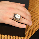 Turquoise Stone Men Silver Ring — image 6