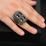 Handmade Onyx Ring Ottoman Style – Large Statement Vintage Gemstone Ring — image 2