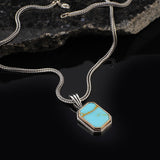 Turquoise Necklace for Men - Sterling Silver Gemstone Pendant Chain — image 3