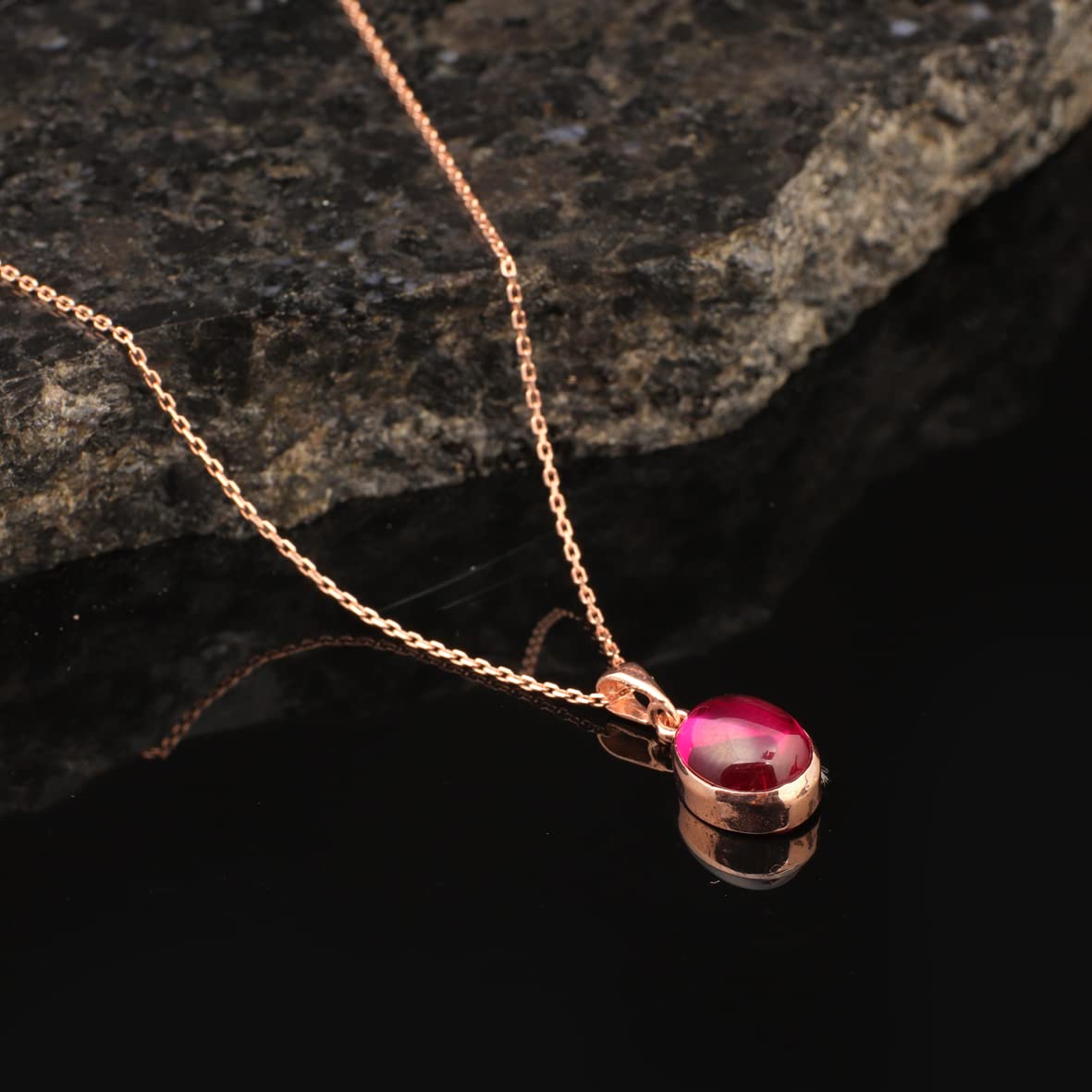 Best Seller: Sterling Silver Ruby Necklace for Women - 925 Sterling Silver Necklace for Women - Silver Pendant Necklace for Women