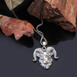 Sterling Silver Goat Necklace - Gothic & Biker Style Men's Pendant with Silver Chain - Includes Silver Cleaning Cloth Gift — image 2