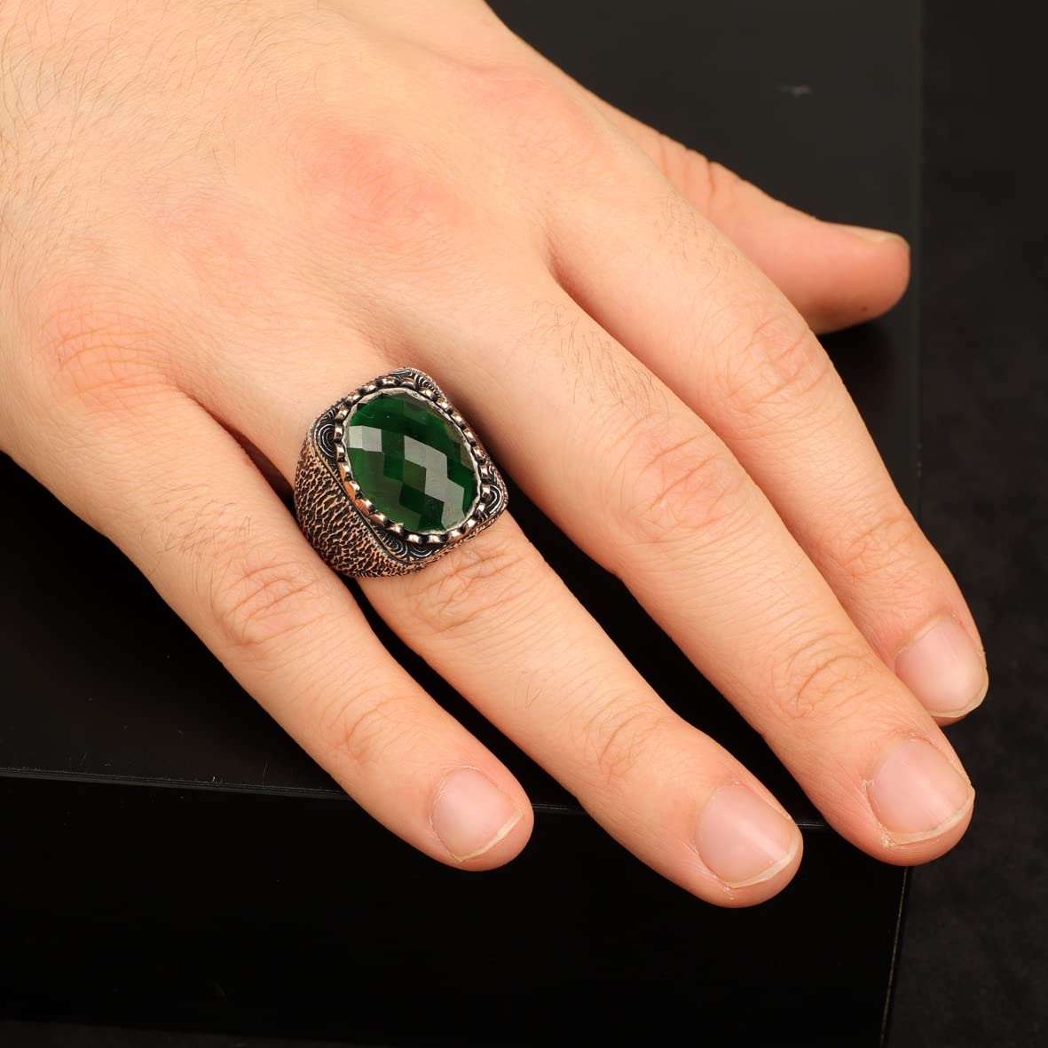 925K Sterling Silver Jade Ring