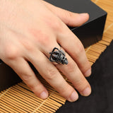 Skull Handmade Sterling Silver Men Biker Ring — image 6