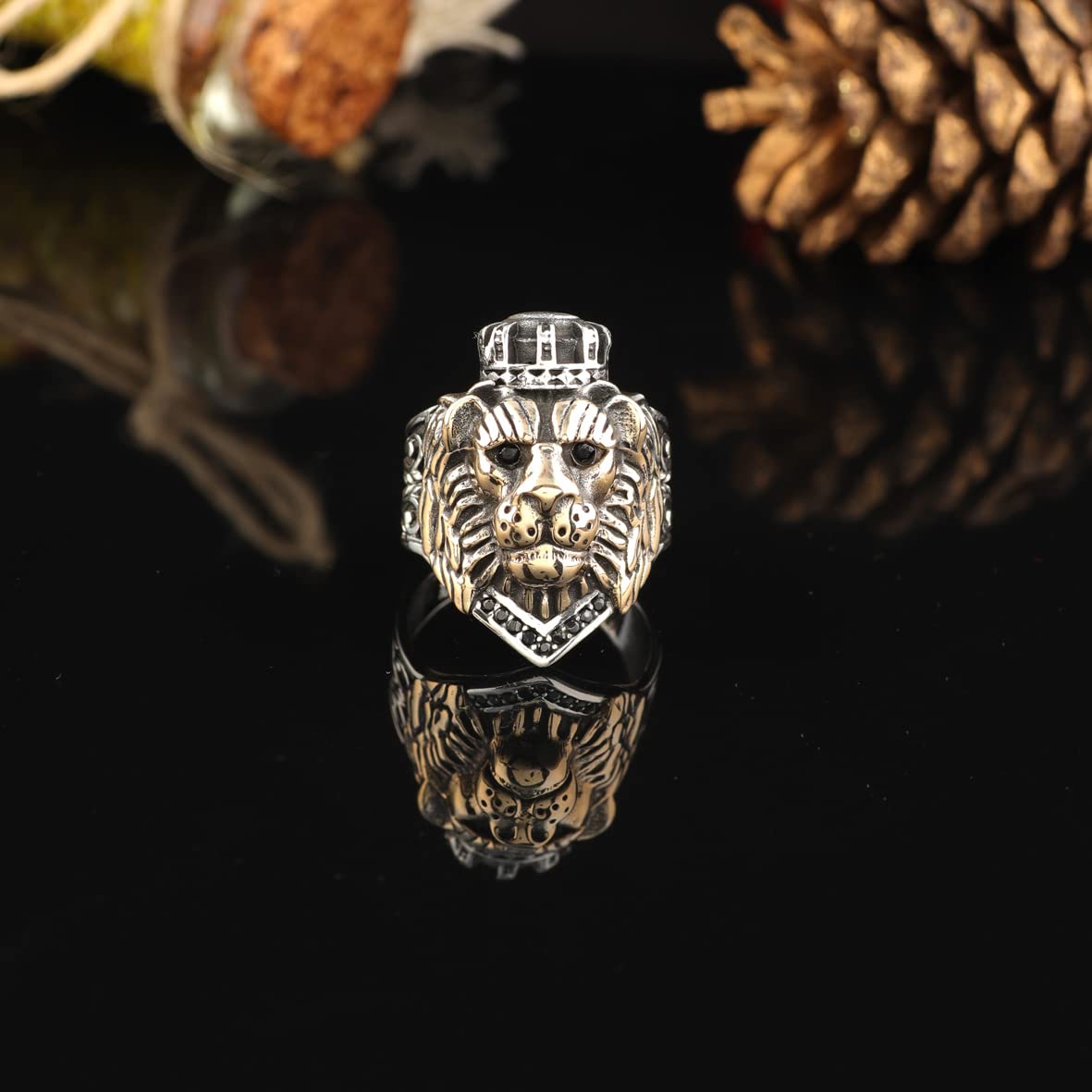 925K Sterling Silver Lion Ring
