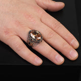 Vintage Zultanite Ring with Micro Onyx Stone – Ottoman Gemstone Sterling Silver Ring for Men – Handmade Engagement Ring – Custom Engraving – Gift with Silver Polishing Cloth — image 2