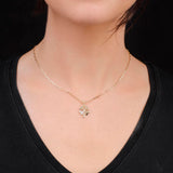 Four-Leaf Clover Necklace with Zircon Stone - Sterling Silver Necklace for Women - Four-Leaf Clover Necklace with Gold & Zircon Accents - Birthday Gifts for Women — image 3