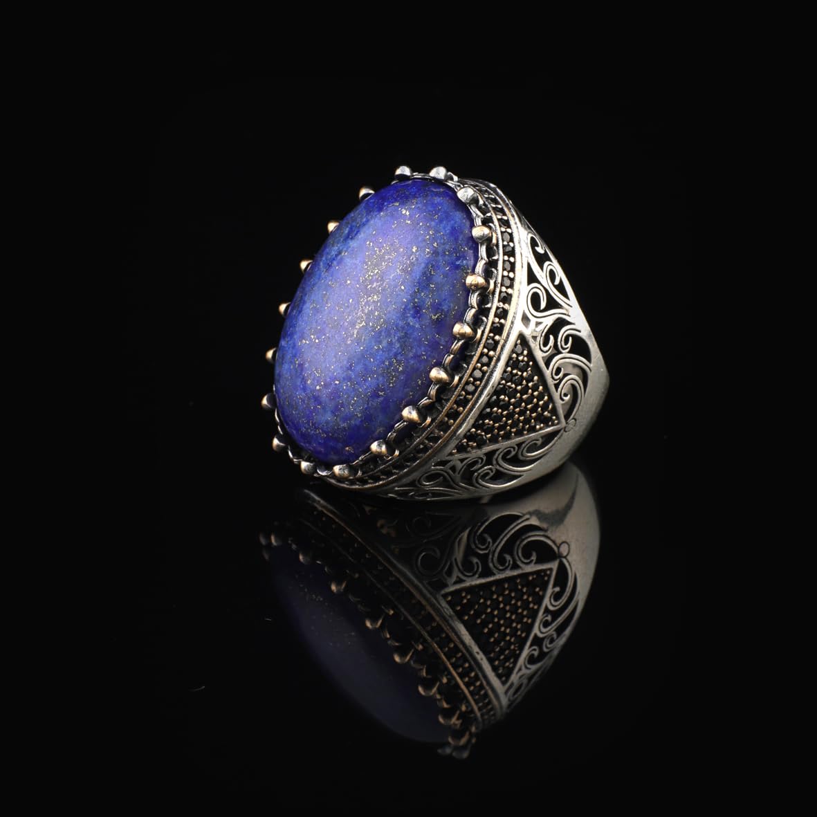 Lapis Lazuli Ring with Micro Onyx Stone
