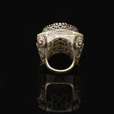 Onyx Eagle Signet Ring Large Statement Whiskey Barrel Chunky Silver Ottoman Vintage 925 Sterling Promise Engagement Gemstone Gift for Husband — image 6