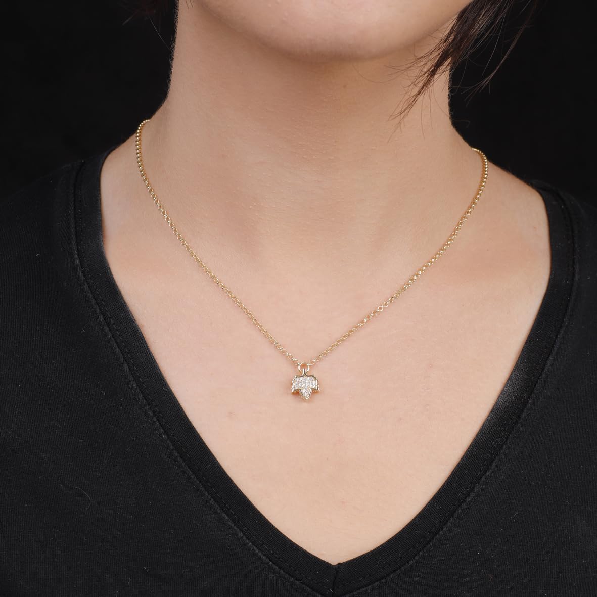 Leaf Necklace with Zircon Stone in Gold Jewelry for Women - Gold Plated Leaf Necklace - Aesthetic Jewelry Delight - Birthday Gifts for Women