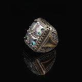 Handmade Mystic Topaz Ring Ottoman Style – Large Statement Vintage Gemstone Ring — image 5
