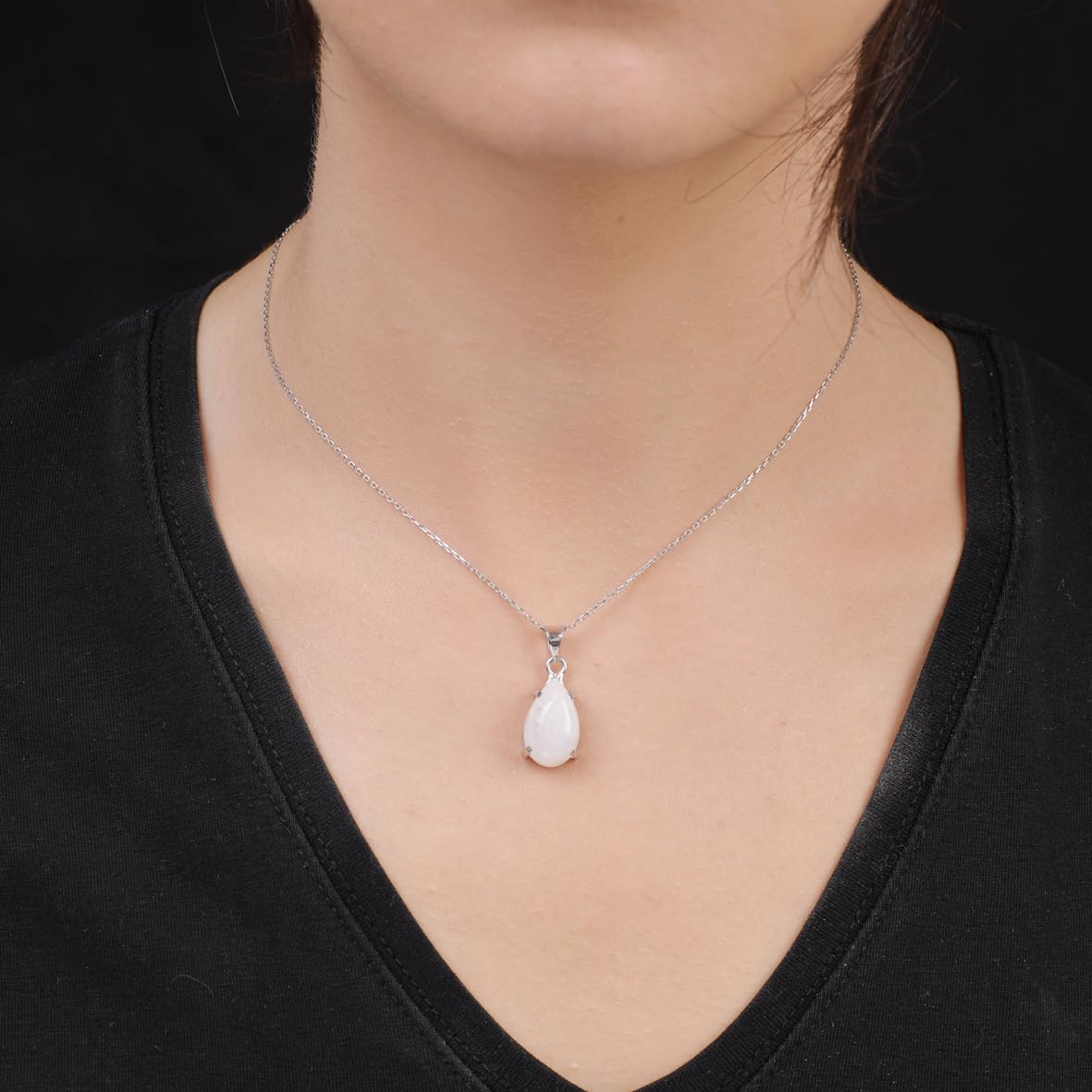 Moonstone Gemstone Necklace Sterling Silver Aesthetic Jewelry for Women - Aesthetic Sterling Silver Jewelry for Women - Birthday Gifts for Women