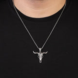 Sterling Silver Goat Necklace - Devil Pendant for Men with Gothic Biker Silver Necklace & Cleaning Cloth Gift - Men’s Goat Pendant Necklace — image 3