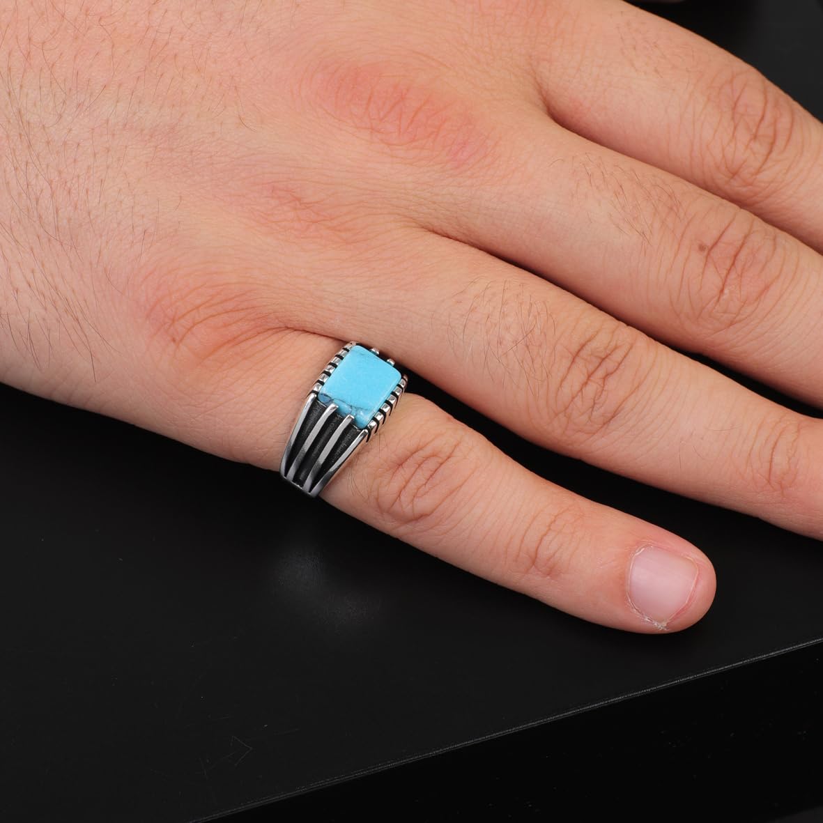 Men's Turquoise Signet Ring