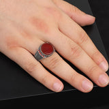 Handmade Signet Carnelian Gemstone Pinky Ring - Vintage 925 Sterling Silver Men's Engagement Ring — image 2