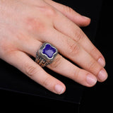 Handmade Vintage Lapis Lazuli Ax Ring - 925 Sterling Silver Men's Gemstone Ring - 925 sterling silver rings for men - Birthday Gifts — image 6