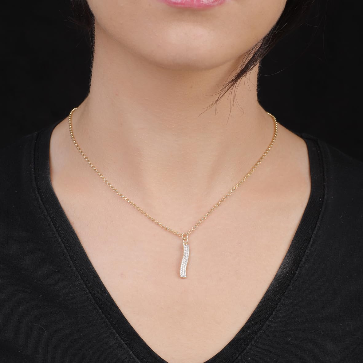 Gold Plated Necklace with Sterling Silver Chain - Dainty Gold Necklace for Aesthetic Appeal - Dainty Gold Necklace for Women - Birthday Gifts for Women