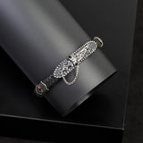 Dagger & Sword Design Men Leather Bracelet – Handmade — image 2