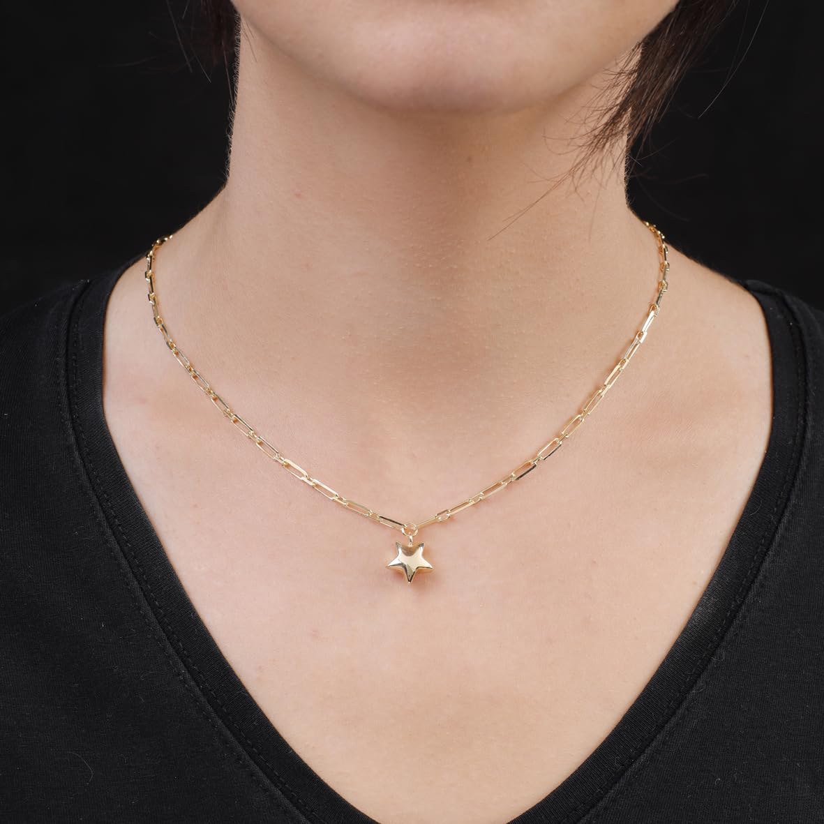 Golden Star Necklace - Gold Plated & Sterling Silver Necklace - Cute Necklaces with Aesthetic Charm - Dainty Gold Necklace for Women - Birthday Gifts for Women