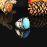 925K Sterling Silver Mens Turquoise Ring — image 3